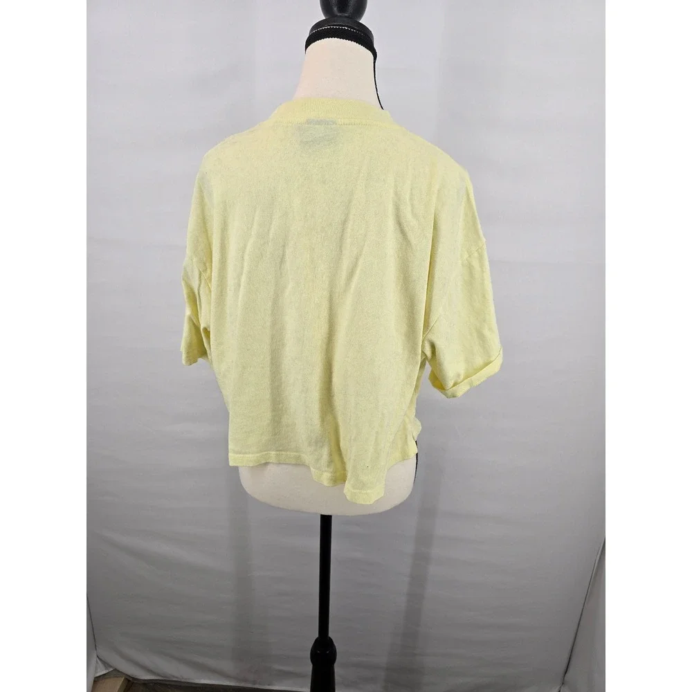 Ocean Pacific OP Icons of Culture Yellow 1988 Retro Graphic T-Shirt Womens Small - Picture 3 of 5